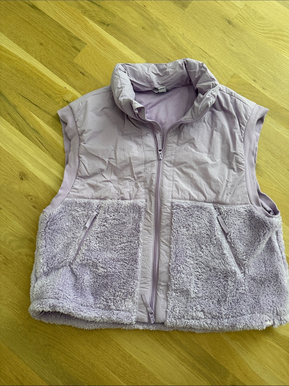 JoyLab Lavender Sherpa Quilted Vest